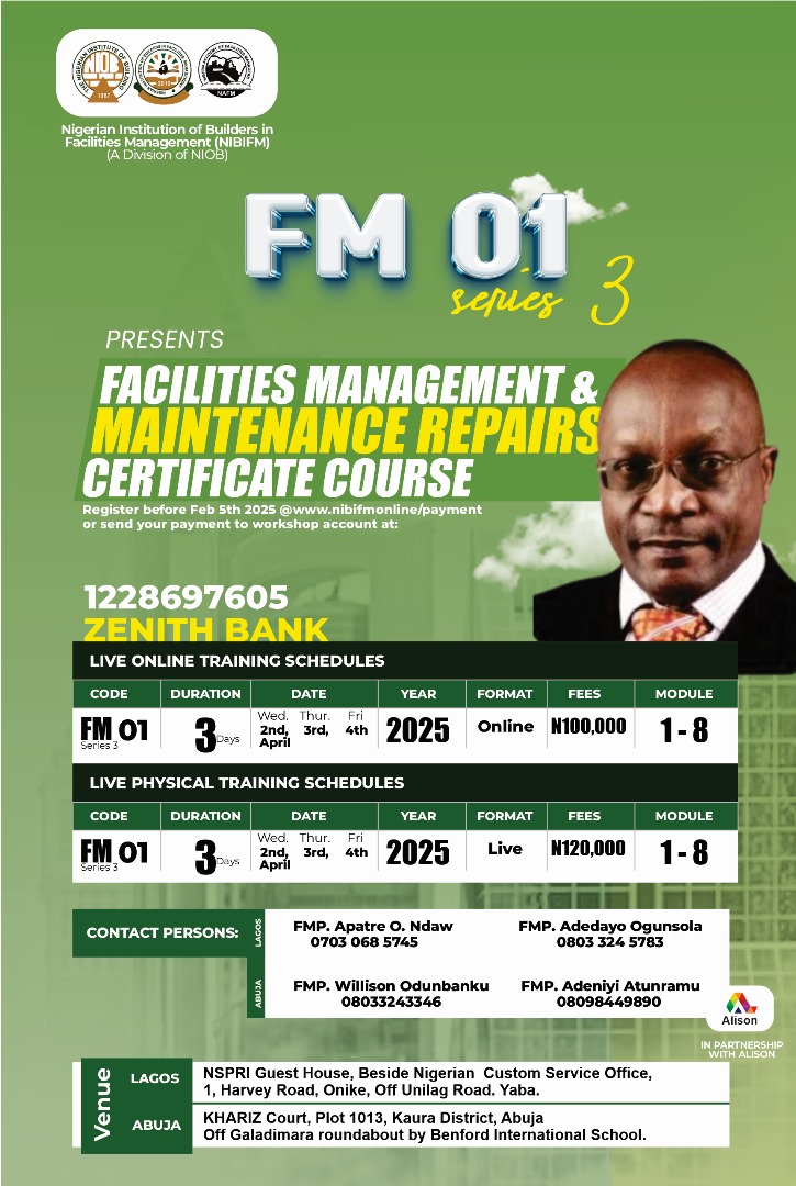 FACILITIES MANAGEMENT &MAINTENANCE CERTIFICATION COURSE SERIES 3 (